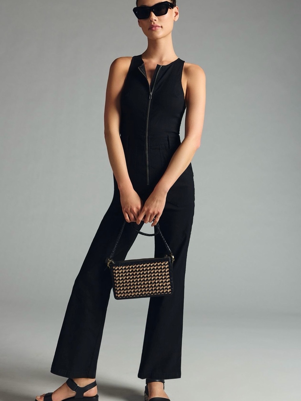 The Naomi Anthropologie Black Wide-Leg Jumpsuit